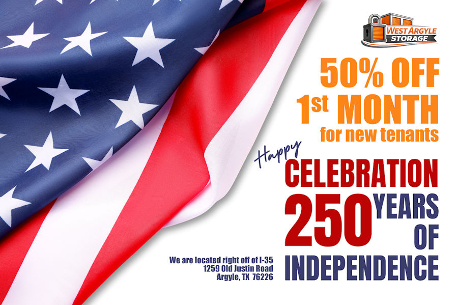 250th Independence-Sale from West Argyle Storage!